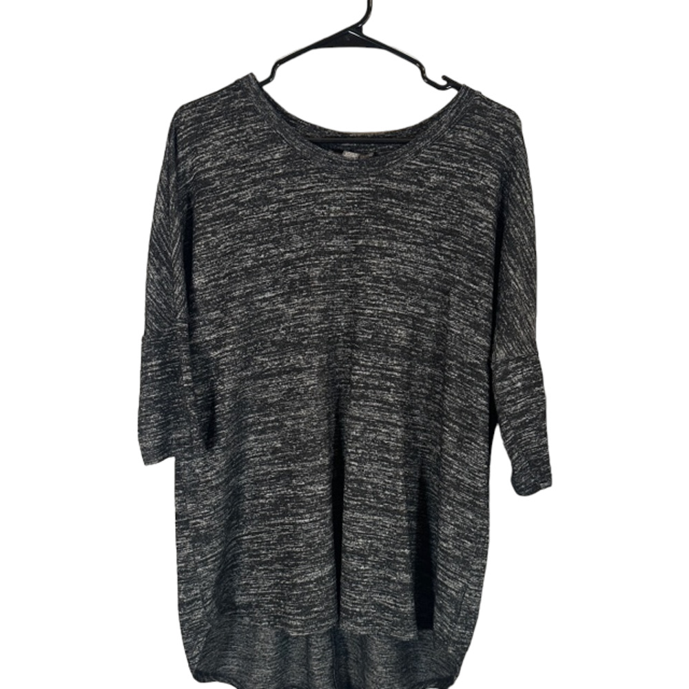 A Pea in the Pod Maternity Women’s Heathered Black Long Tunic Blouse Size Small